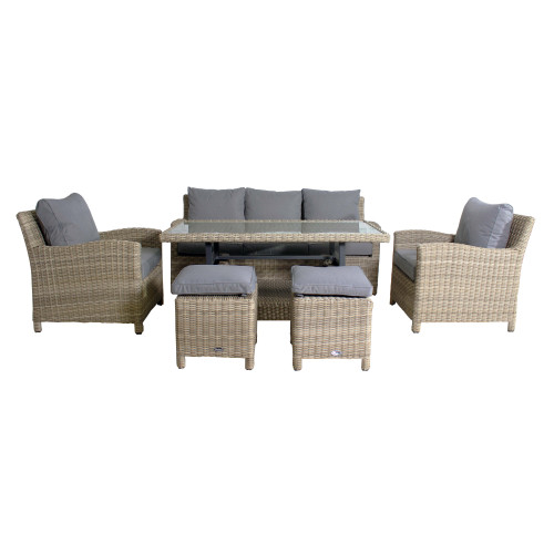 Wentworth Natural Rattan 7 Seater Sofa Dining Set