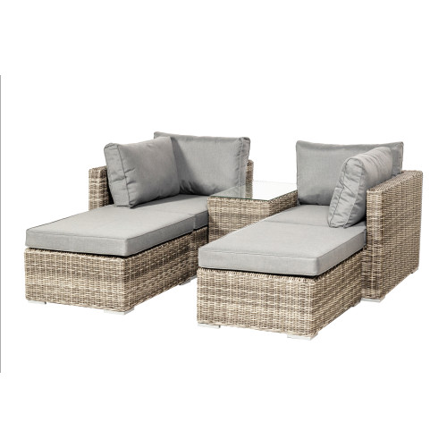 Wentworth Natural Rattan 4 Seater Multi Setting Relaxer Set