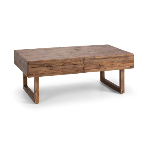 Woburn Reclaimed Wood Coffee Table with 2 Drawers (D65 x W110 x H42cm)