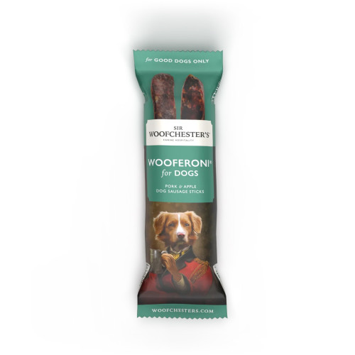 Sir Woofchester's Dog Snacks (Box of 12) - Wooferoni Pork & Apple Sausage Sticks