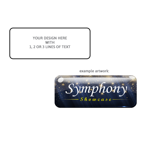 Pin Style Large Rectangular Name Badge 8 x 5cm