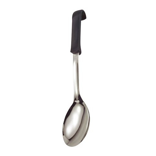 Black Plastic Handled Solid Spoon