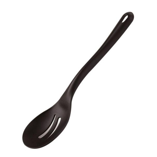 Black Plastic Slotted Serving Spoon
