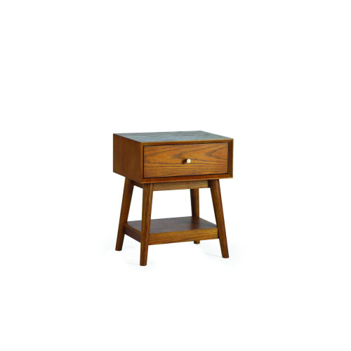 Lowry Cherry Ash Wood Drawer Side Table (D35 x W45 x H55cm)