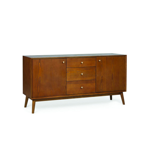 Lowry Cherry Ash Wood Large 2 Door 3 Drawer Sideboard (D45 x W150 x H76cm)