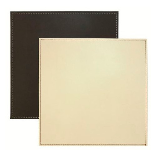 Set of 4 Faux Leather Reversible Cream and Brown Placemats
