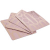 Set of 4 Deco Pink & Gold Foil Print Plastic Coasters
