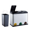 Stainless Steel 3 Compartment Recycling Pedal Bin 45 Litre (H48.5 x W61 x D30cm)