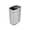 Corby of Windsor Newport Dual Recycling Bin 6+6 Litre (H36.5 x W19.2 x D27.2cm) (Box of 6) - Brushed Steel