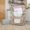 Bamboo 3 Tier Extendable Concertina Airer (H107 x W48-75 x D37cm)