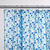 Croydex PVC Blue Mosaic Shower Curtain 180cm (H180 x W180 x D0.4cm)