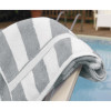 650g White and Grey Striped Towelling Bath Towel