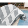 Grey Striped VAT Dyed Pool Towel 90 x 150cm