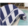 Navy Blue Striped VAT Dyed Pool Towel 90 x 150cm