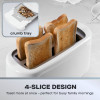 White 4 Slice Toaster 1300w