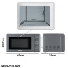 Daewoo Microwave 800w | 20 Litre (H25.7 x W45 x D32cm) - Grey