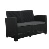 Faro Black Rattan Effect 4 Seater Coffee Set