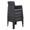 Faro Black Rattan Effect 4 Seater Cube Set