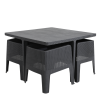 Faro Black Rattan Effect 4 Seater Cube Set