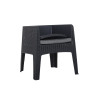 Faro Black Rattan Effect 4 Seater Cube Set