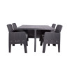 Faro Black Rattan Effect 4 Seater Cube Set