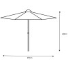 2.5m Brushed Aluminium Crank and Tilt Parasol - Grey