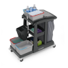 Numatic VersaCare Eco-Matic Trolley with Single Waste Bin, Shelf Storage, Top Storage Tray and Front Storage Unit