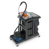 Numatic VersaCare Eco-Matic Trolley with Single Waste Bin, Shelf Storage, Top Storage Tray and Front Storage Unit