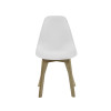 Set of 2 Agatha White Plastic Dining Chair with Wooden Legs (H82 x W45 x D50cm)