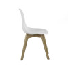 Set of 2 Agatha White Plastic Dining Chair with Wooden Legs (H82 x W45 x D50cm)