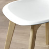 Set of 2 Agatha White Plastic Dining Chair with Wooden Legs (H82 x W45 x D50cm)