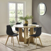 Set of 2 Agatha Black Plastic Dining Chair with Wooden Legs (H82 x W45 x D50cm)