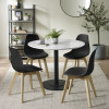 Set of 2 Agatha Black Plastic Dining Chair with Wooden Legs (H82 x W45 x D50cm)