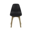Set of 2 Agatha Black Plastic Dining Chair with Wooden Legs (H82 x W45 x D50cm)