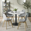 Set of 2 Agatha Grey Plastic Dining Chair with Wooden Legs (H82 x W45 x D50cm)
