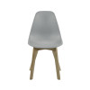 Set of 2 Agatha Grey Plastic Dining Chair with Wooden Legs (H82 x W45 x D50cm)