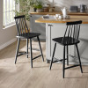 Alassio Black Spindle Back Solid Wood Bar Stool (H112 x W49 x D53cm)
