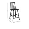 Alassio Black Spindle Back Solid Wood Bar Stool (H112 x W49 x D53cm)