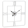 Silver Metal Square Roman Numeral Wall Clock (D5 x W50 x H50cm )