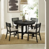 Annika Satin Black Oak Veneer Extending Round Dining Table (H75 x W154 x D115cm)
