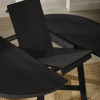 Annika Satin Black Oak Veneer Extending Round Dining Table (H75 x W154 x D115cm)