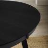 Annika Satin Black Oak Veneer Extending Round Dining Table (H75 x W154 x D115cm)