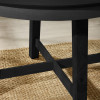 Annika Satin Black Oak Veneer Extending Round Dining Table (H75 x W154 x D115cm)