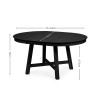 Annika Satin Black Oak Veneer Extending Round Dining Table (H75 x W154 x D115cm)