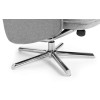 Aria Grey Linen Fabric with Chrome Base Reclining and Stool Chair (D80 x W70 x H100)