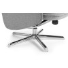 Aria Grey Linen Fabric with Chrome Base Reclining and Stool Chair (D80 x W70 x H100cm)