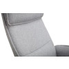 Aria Grey Linen Fabric with Chrome Base Reclining and Stool Chair (D80 x W70 x H100cm)