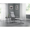 Aria Grey Linen Fabric with Chrome Base Reclining and Stool Chair (D80 x W70 x H100)