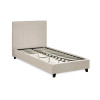Aylen Cream Faux Linen Upholstered Bed Frame - Single (H100 x W105 x D200cm)