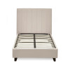 Aylen Cream Faux Linen Upholstered Bed Frame - Single (H100 x W105 x D200cm)